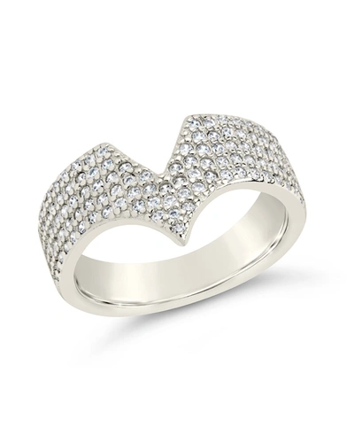 Sterling Forever Cz Sandra Half-eternity Ring In Silver