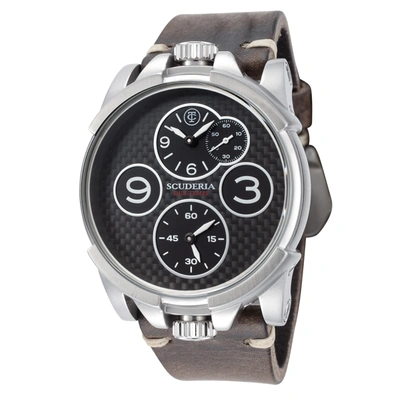 Shop Ct Scuderia Men's Due Tempi 44mm Quartz Watch In Silver