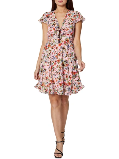 Shop Bcbgeneration Womens Floral Ruffle Mini Dress In Multi