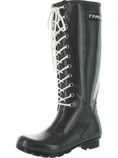 Shop Roma Opinca Womens Waterproof Rubber Rain Boots In Black