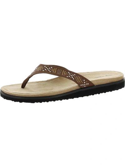 Easy Street Stevie Womens Padded Insole Open Toe Thong Sandals In Multi