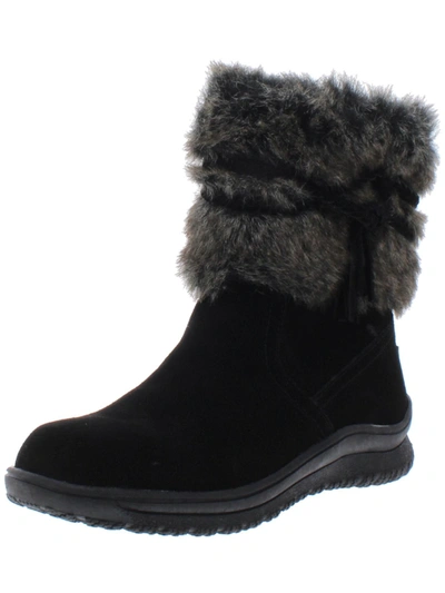 Shop Minnetonka Everett Womens Suede Water Resistant Winter Boots In Black