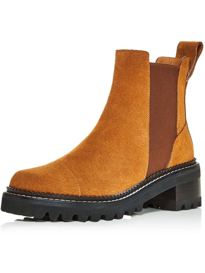 Shop See By Chloé Womens Suede Pull On Chelsea Boots In Multi