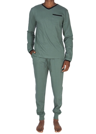 Shop Unsimply Stitched Lounge Pant Lounge Shirt Set In Green