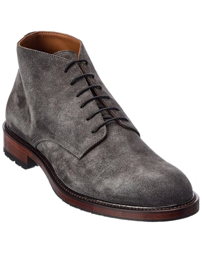 Shop Antonio Maurizi Plain Toe Suede Boot In Grey