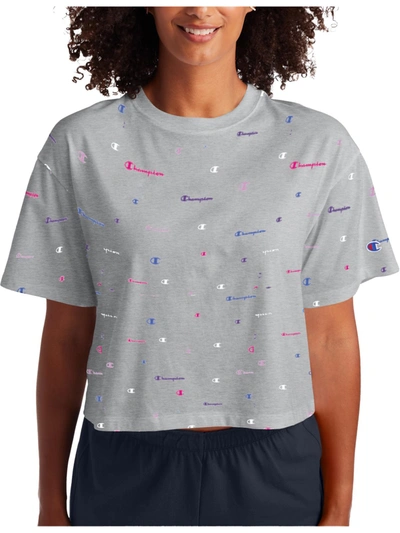Shop Champion Layered Scripts Womens Logo Copped T-shirt In Multi