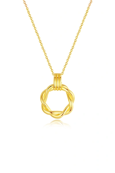Classicharms Elea Twisted Hoop Pendant Necklace In Gold