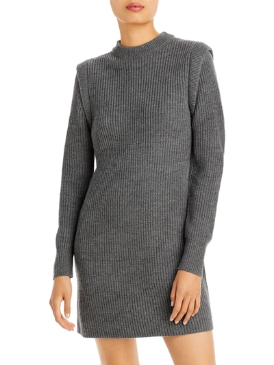 Shop Wayf Lombard Womens Mockneck Knit Sweaterdress In Grey