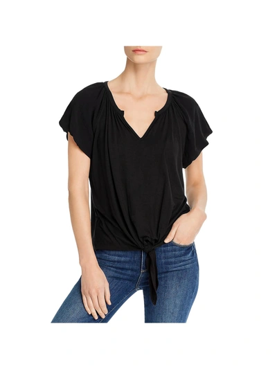 Shop Kim & Cami Womens Short Sleeves V-neck Blouse In Black