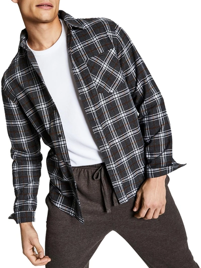 Shop And Now This Mens Flannel Collared Button-down Shirt In Grey