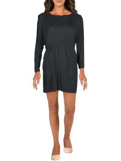 Shop Marie Oliver Womens Crewneck Front Pockets Mini Dress In Black