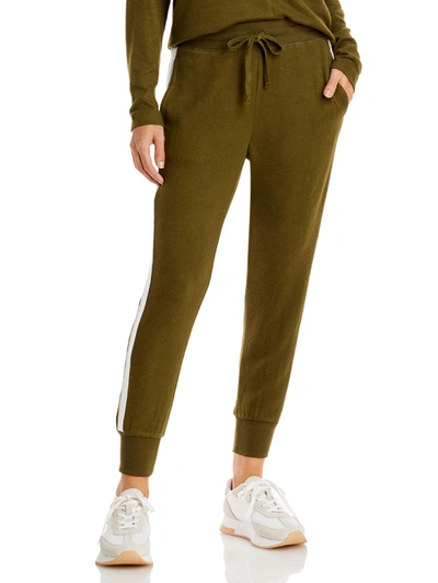 Shop Aqua Womens Knit Side Stripe Sweatpants In Green