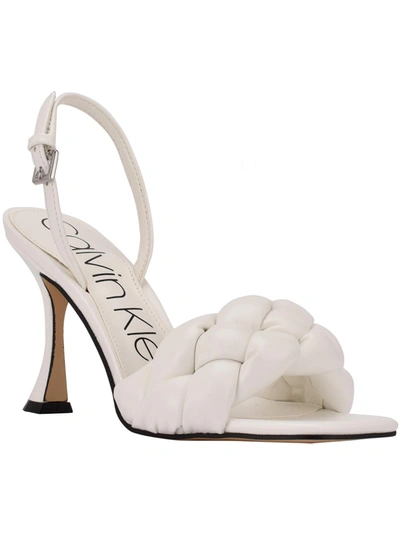 Shop Calvin Klein Womens Open Toe Pumps Ankle Strap In White