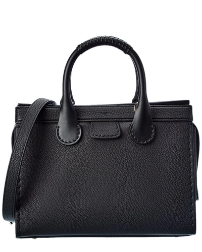 Shop Chloé Edith Leather Tote In Black