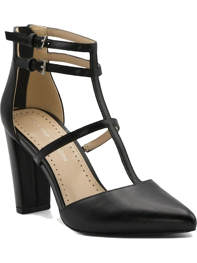 Shop Adrienne Vittadini Nocera Womens Leather Strappy T-strap Heels In Black