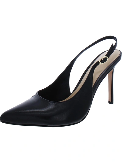 Shop Veronica Beard Lisa Womens Patent Leather Pointed Toe Slingback Heels In Black