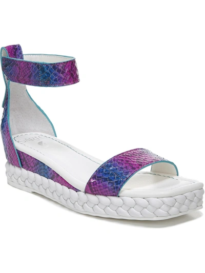 Shop Franco Sarto Tiana Womens Leather Open Toe Wedge Sandals In Multi