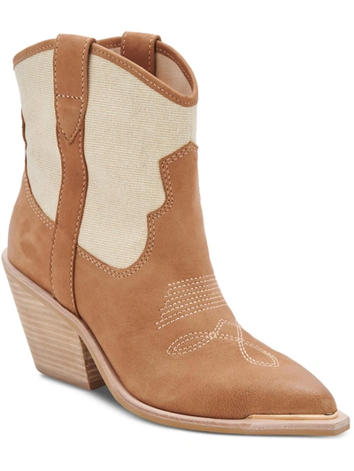Shop Dolce Vita Nashe Womens Leather Two Tone Cowboy, Western Boots In Multi