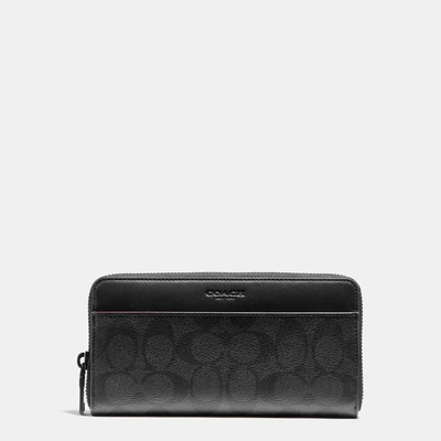 Shop Coach Outlet Accordion Wallet In Signature Canvas In Black