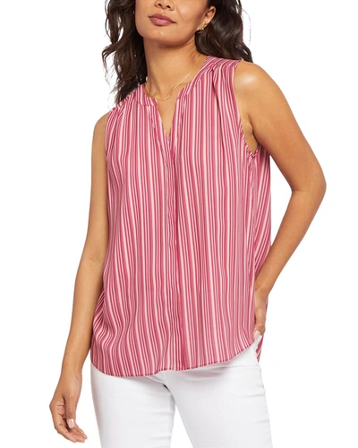 Shop Nydj Sleeveless Pintuck Blouse In Pink
