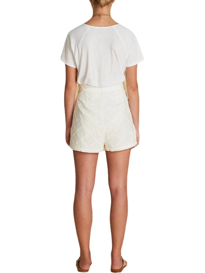 Shop Sancia Mirielle Womens Embroidered High Waist Casual Shorts In White