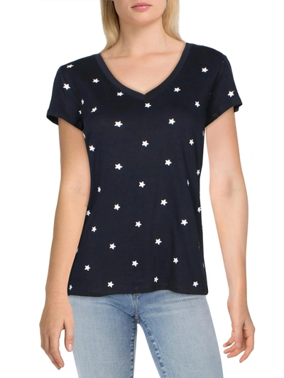 Shop For The Republic Womens Printed Short Sleeve Top In Blue