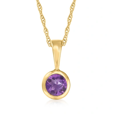 Shop Rs Pure By Ross-simons Amethyst Pendant Necklace In 14kt Yellow Gold In Purple