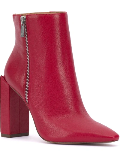 Shop Jessica Simpson Timea Womens Leather Heels Ankle Boots In Red