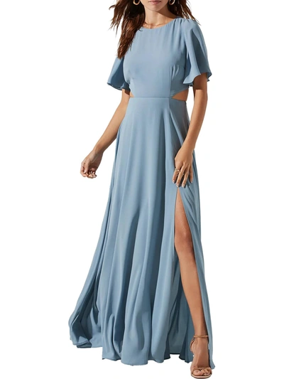 Shop Astr Katrina Womens Open Back Maxi Evening Dress In Blue