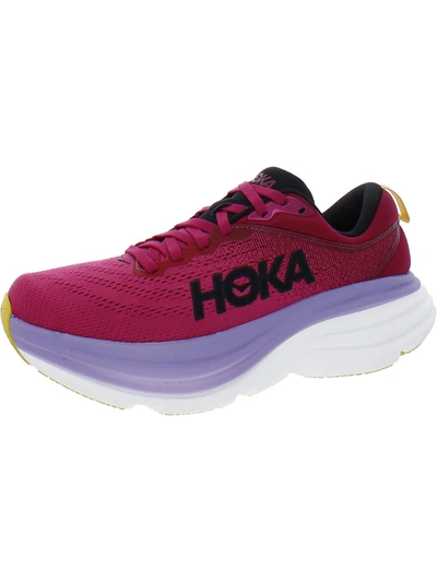 Shop Hoka One One Bondi 8 Womens Mesh Running Athletic And Training Shoes In Multi