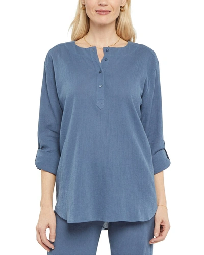 Shop Nydj Tunic Blouse In Blue