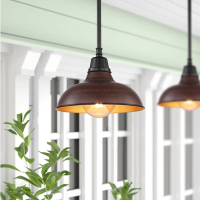 Jonathan Y Jasper 12.25" 1-light Farmhouse Industrial Indoor/outdoor Iron Led Pendant