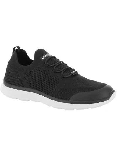 Shop Vevo Active Steffi Womens Knit Fitness Slip-on Sneakers In Black