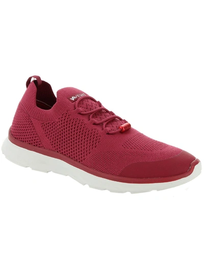 Shop Vevo Active Steffi Womens Knit Fitness Slip-on Sneakers In Red