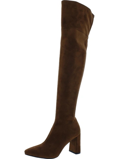 Shop Jeffrey Campbell Parisah 2 Womens Faux Suede Pointed Toe Over-the-knee Boots In Multi