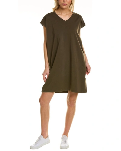 Shop Eileen Fisher V-neck T-shirt Dress In Green