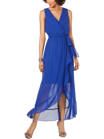 Shop Slny Womens Sleeveless Hi-low Maxi Dress In Blue