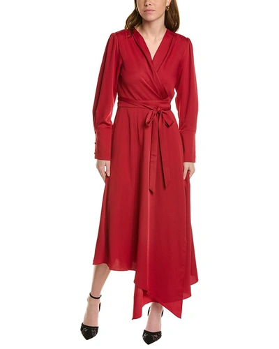 Shop Bcbgmaxazria Midi Wrap Dress In Red