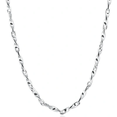 Shop Pompeii3 Men's 14k Gold (37gram) Or Platinum (69gram) 3.5mm Link Chain Necklace 22" In Silver