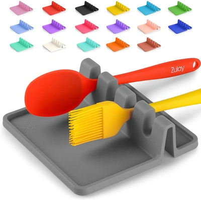 Zulay Kitchen Silicone Utensil Rest With Drip Pad For Multiple Utensils In Multi