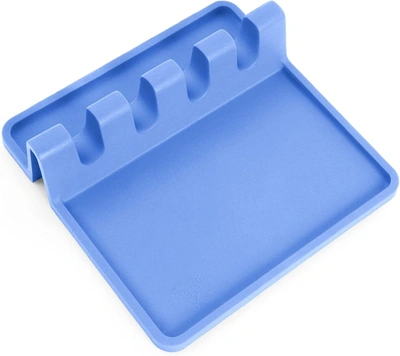 Shop Zulay Kitchen Silicone Utensil Holder With Drip Pad For Multiple Utensils In Blue