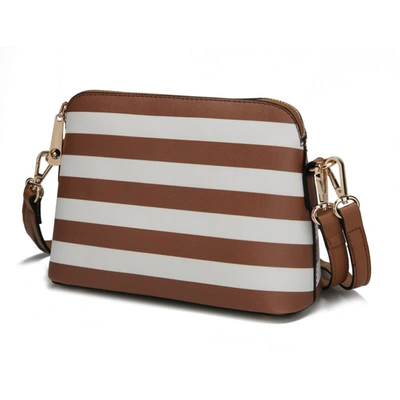 Mkf Collection By Mia K Kimmy Striped Crossbody Handbag In White