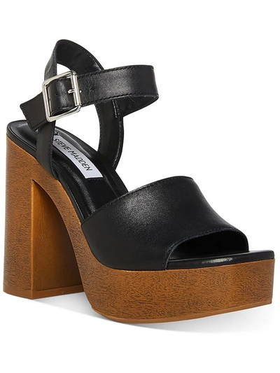 Shop Steve Madden Kye Womens Leather Platform Block Heels In Black