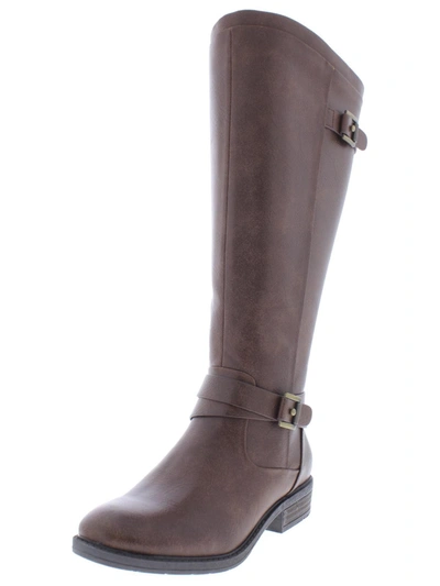 Shop Baretraps Yalina2 Womens Wide Calf Faux Leather Riding Boots In Brown