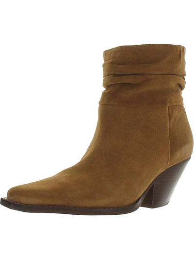 Shop Vince Camuto Nerlinji Womens Suede Pointed Toe Ankle Boots In Brown