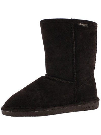 Shop Bearpaw Emma Short Womens Suede Lined Casual Boots In Brown