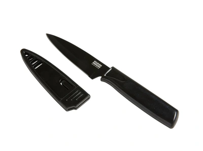 Kuhn Rikon Colori Non-stick Straight Paring Knife With Safety Sheath, 4 Inch