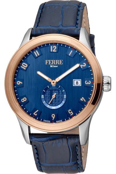 Shop Ferre Milano Men's Fashion 43mm Quartz Watch In Gold