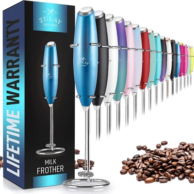 Zulay Kitchen Original Handheld Milk Frother In Blue