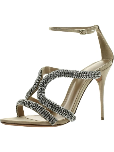 Shop Alexandre Birman Cleo Crystal Womens Embellished Stiletto Heels In Brown